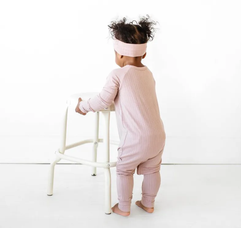 Rosewood Ribbed Zip Romper