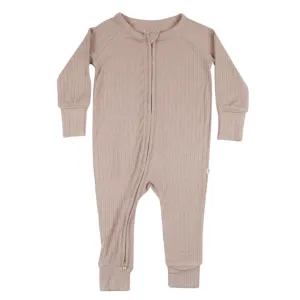 Rosewood Ribbed Zip Romper