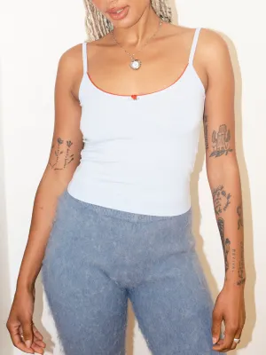 Scoop Back Cami - Baby Blue/Cherry
