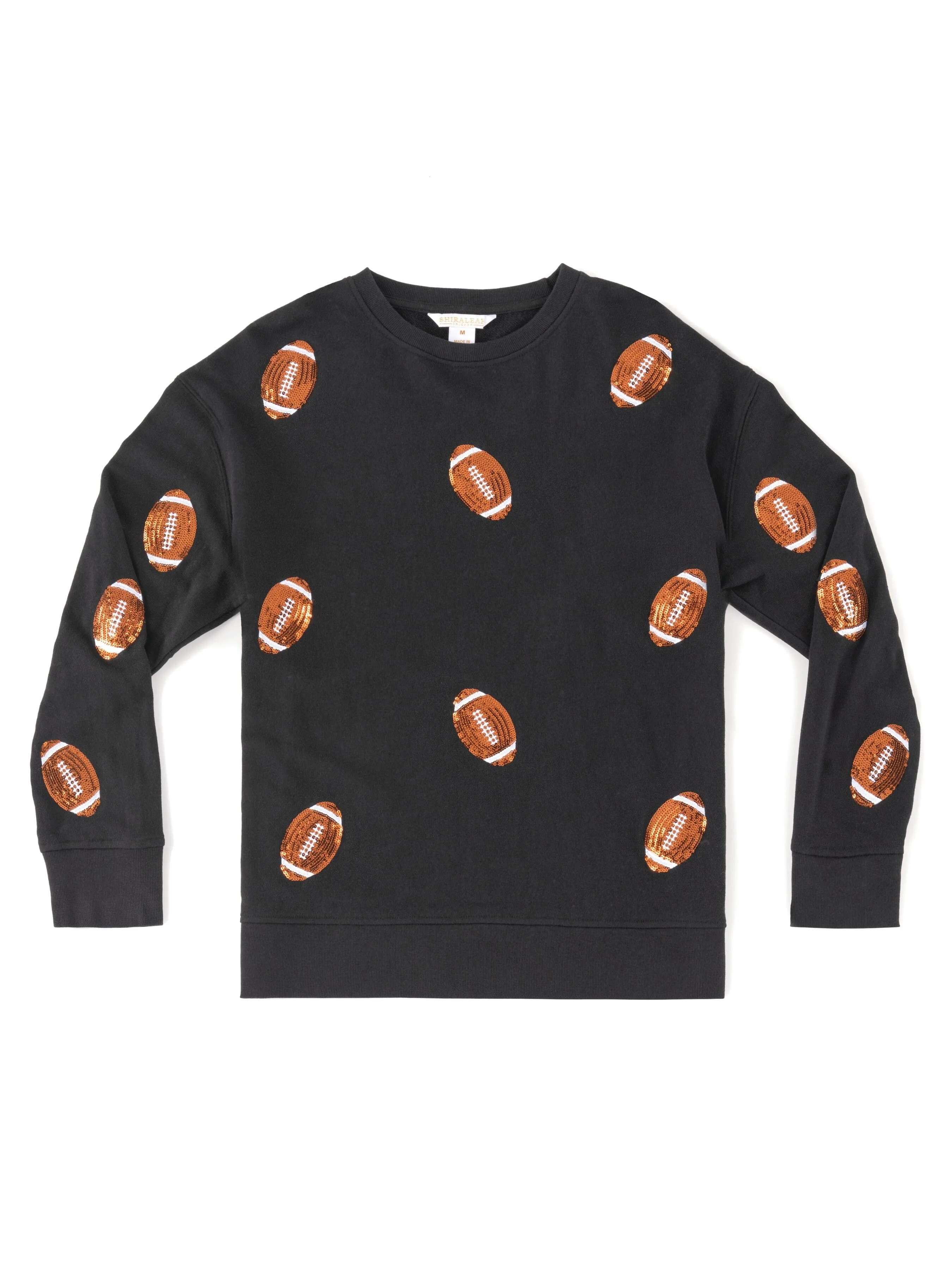 Sequin Football Sweatshirt | Black
