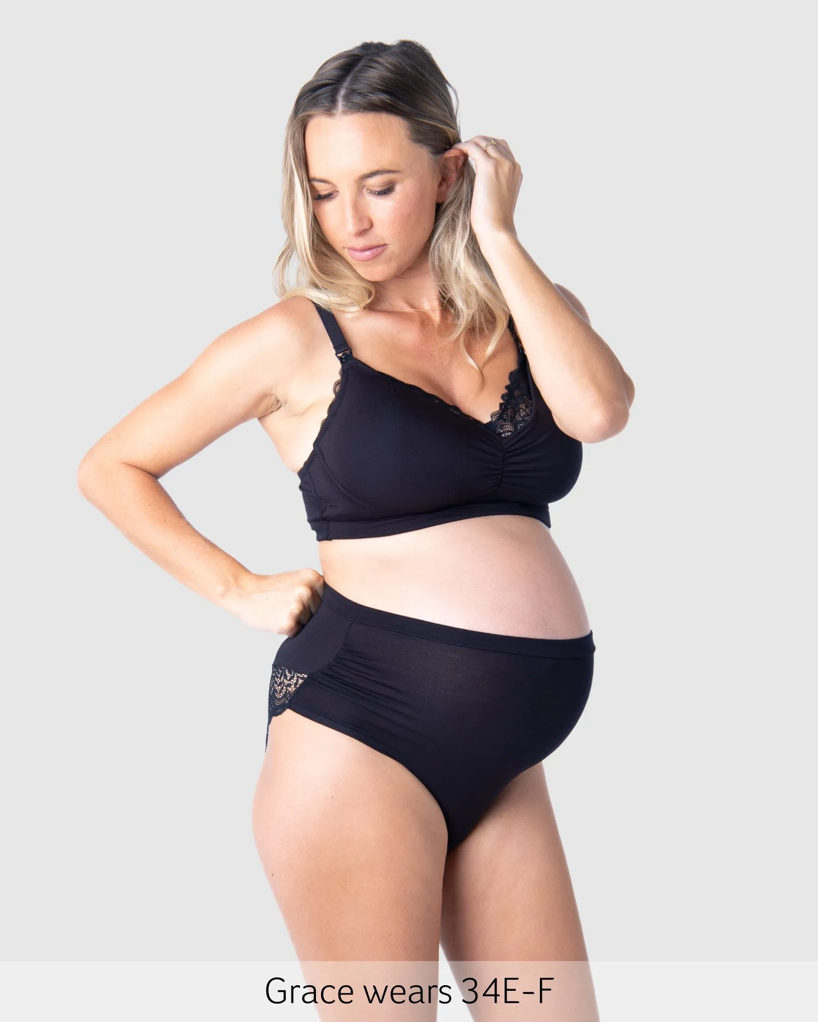 SERENITY BAMBOO BLACK MULTIFIT NURSING BRA - WIREFREE
