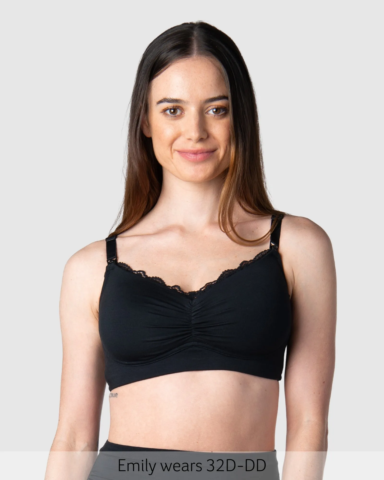 SERENITY BAMBOO BLACK MULTIFIT NURSING BRA - WIREFREE