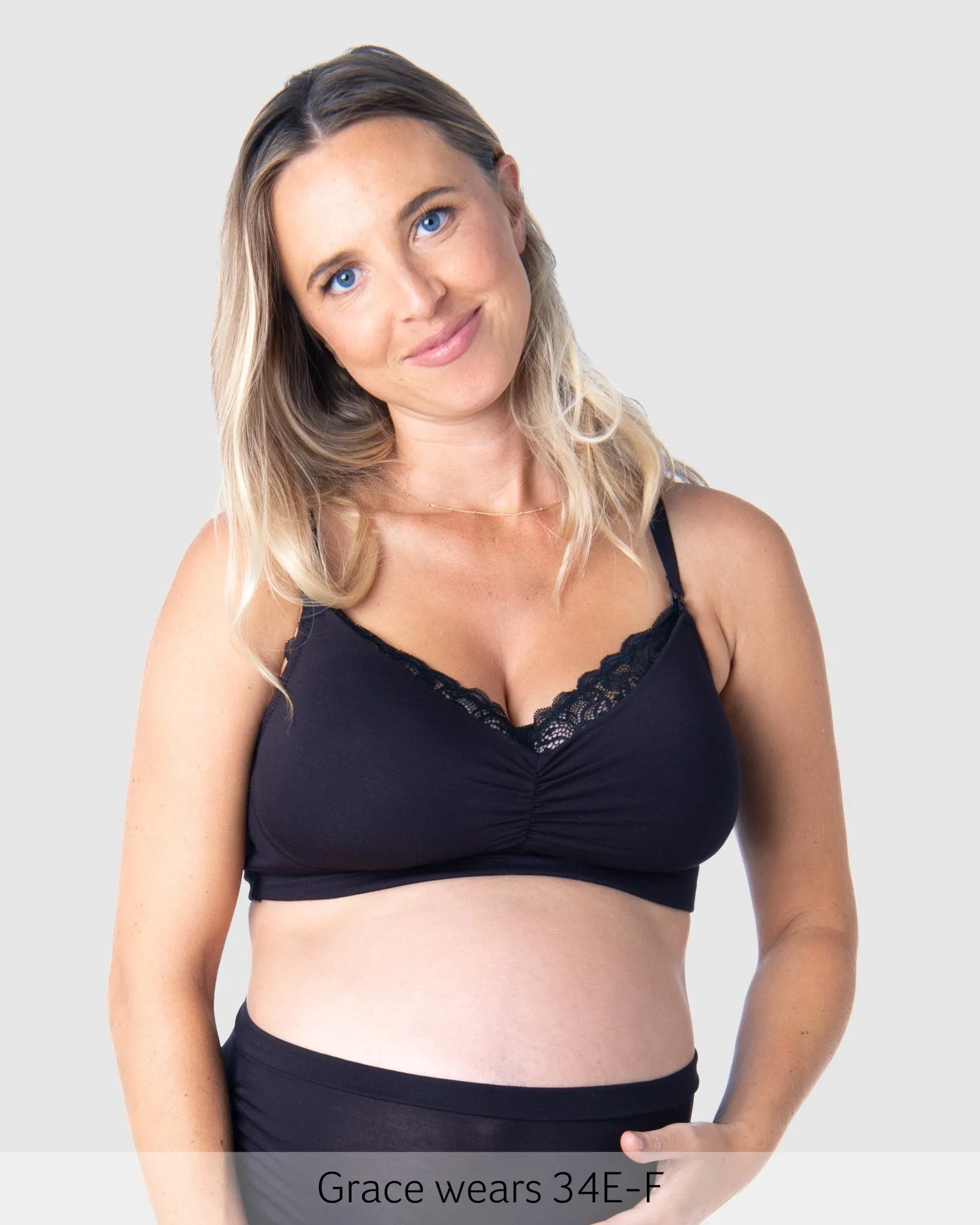 SERENITY BAMBOO BLACK MULTIFIT NURSING BRA - WIREFREE
