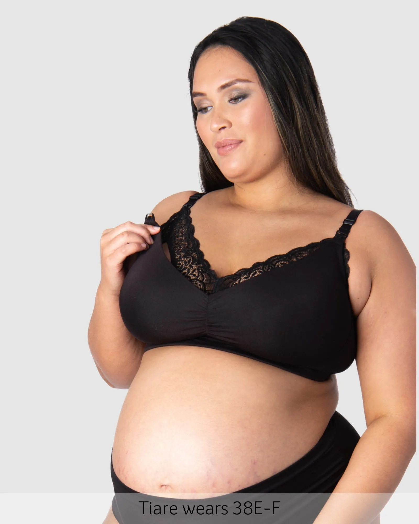 SERENITY BAMBOO BLACK MULTIFIT NURSING BRA - WIREFREE