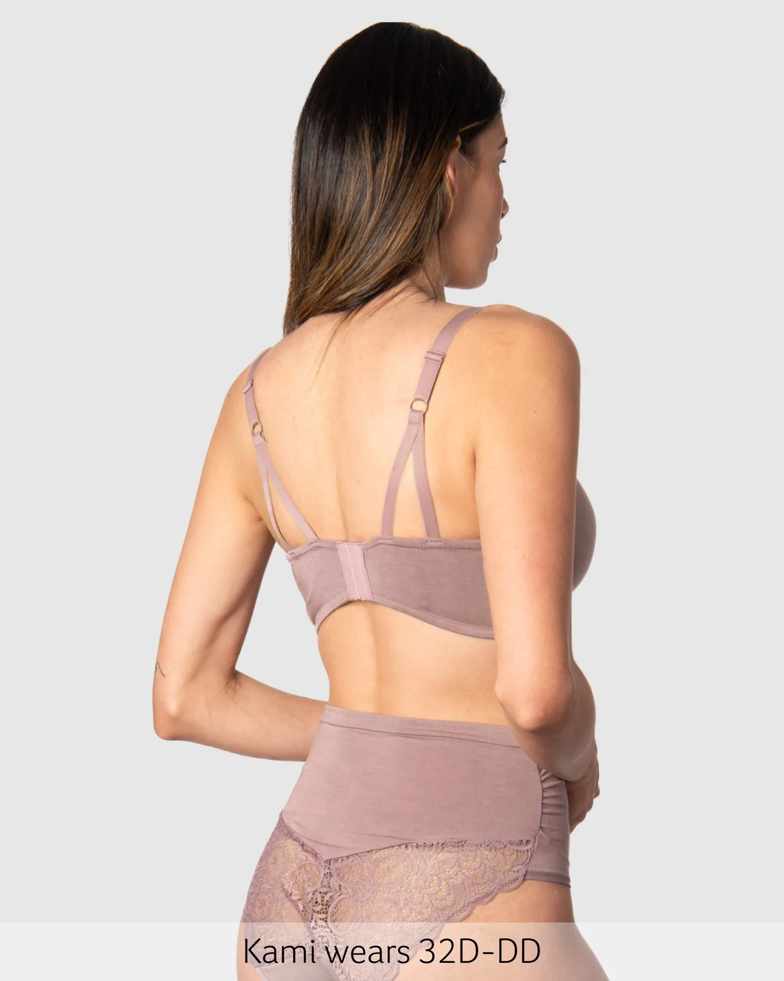 SERENITY BAMBOO MOCHA MULTIFIT NURSING BRA - WIREFREE