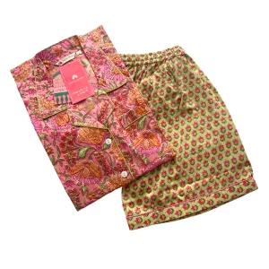Shanti PJ Set Short | Exclusive Limited Edition | Tangerine Garden