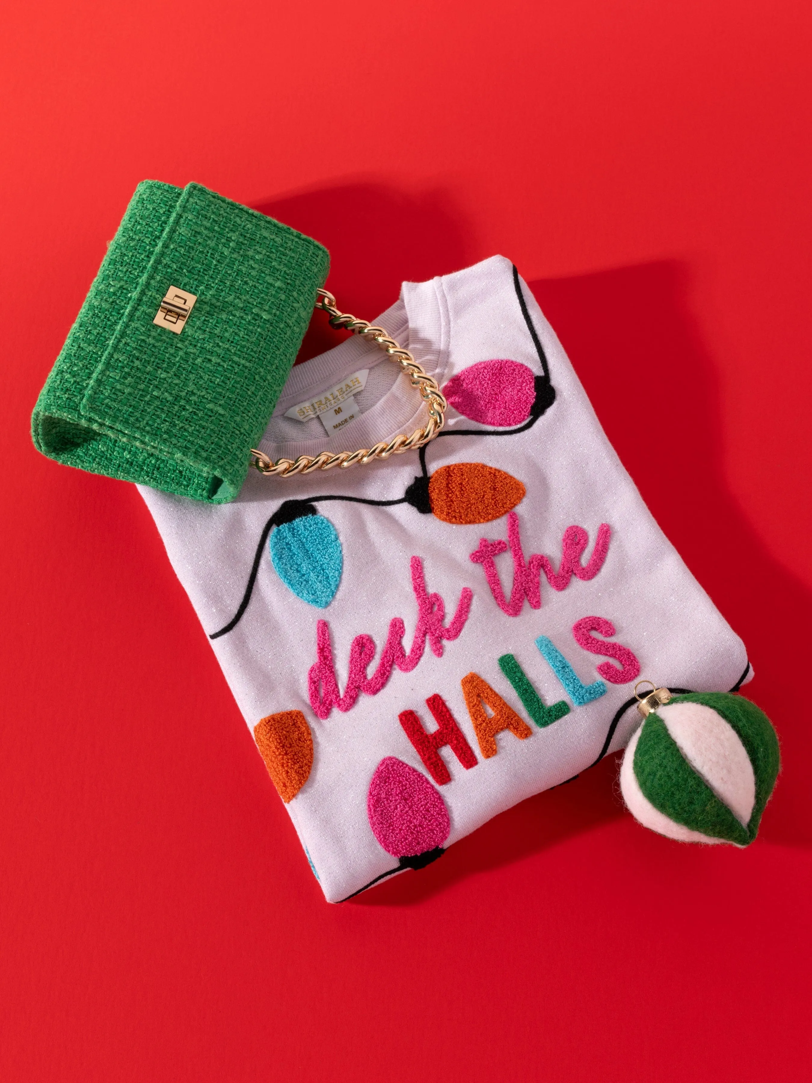 Shiraleah "Deck The Halls" Sweatshirt | Blush