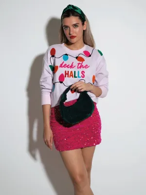 Shiraleah "Deck The Halls" Sweatshirt | Blush
