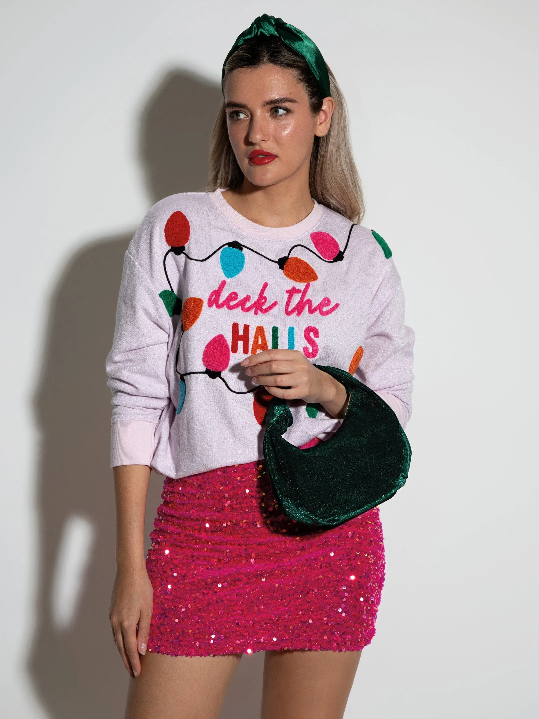Shiraleah "Deck The Halls" Sweatshirt | Blush