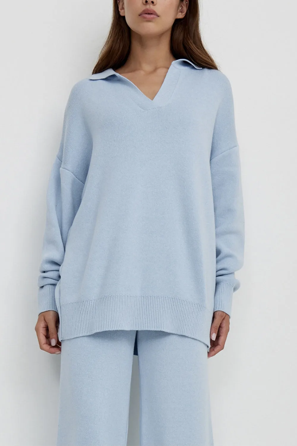 Soulful Dropped Shoulder Sweater and Long Pants Set