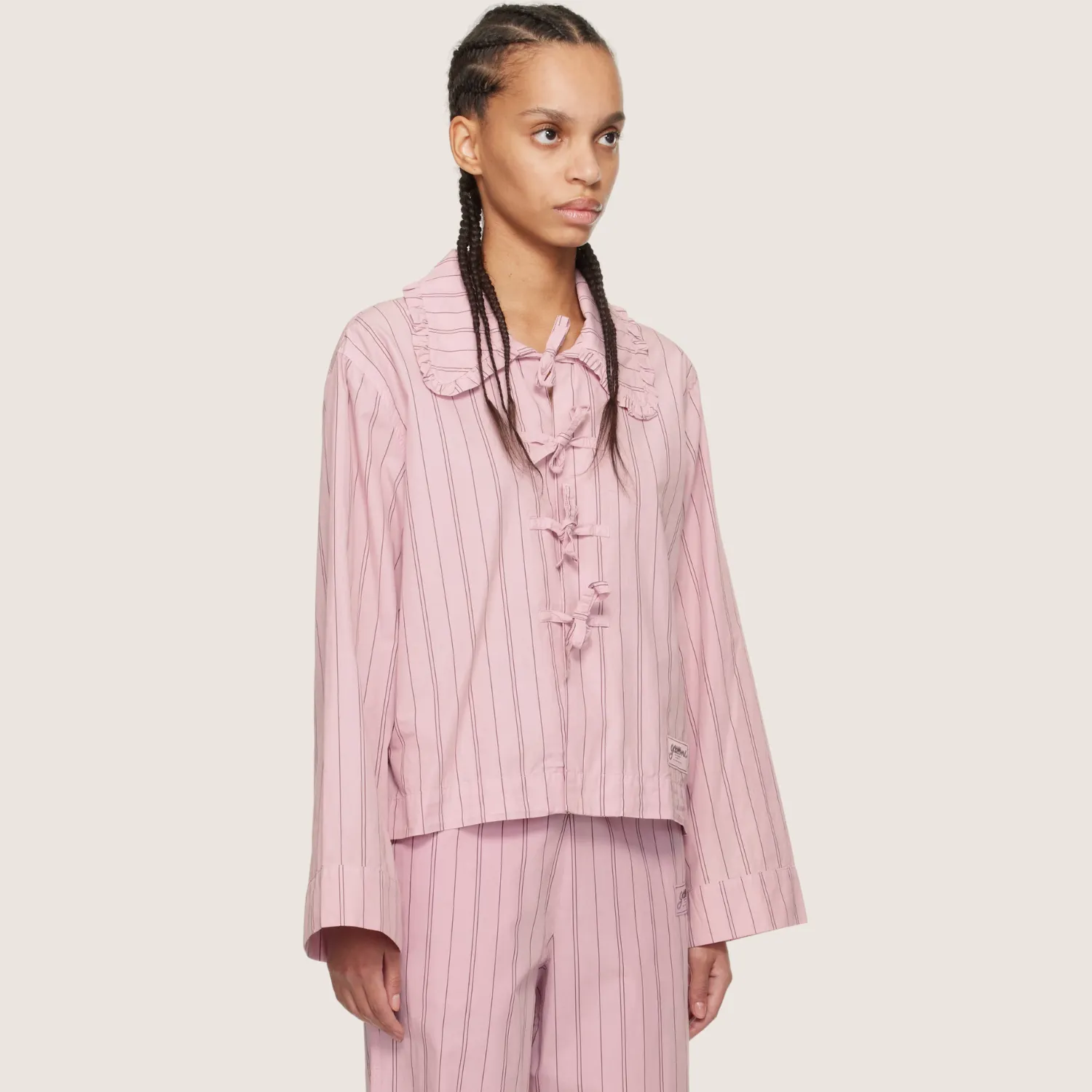 Stripe Cotton Pyjamas Shirt (Lilac Sachet)