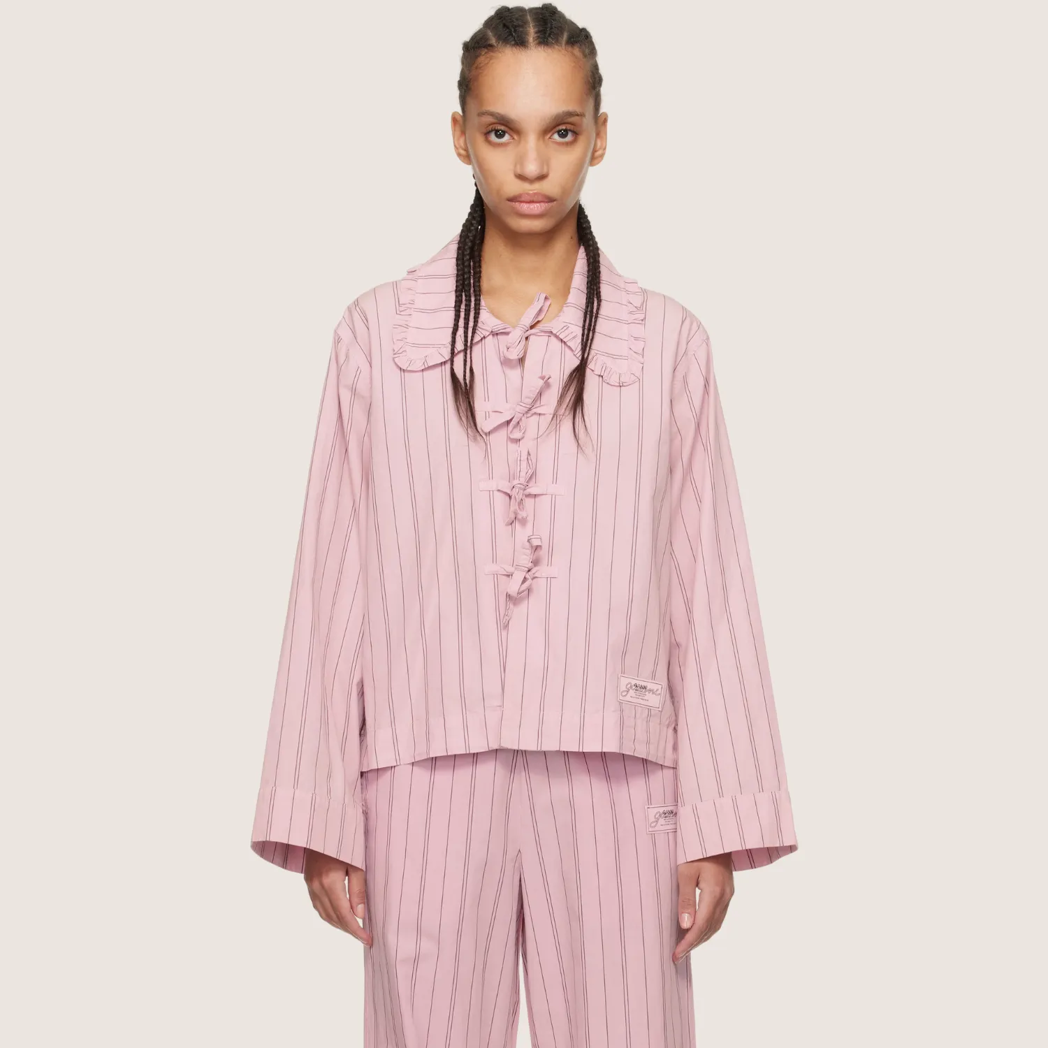 Stripe Cotton Pyjamas Shirt (Lilac Sachet)