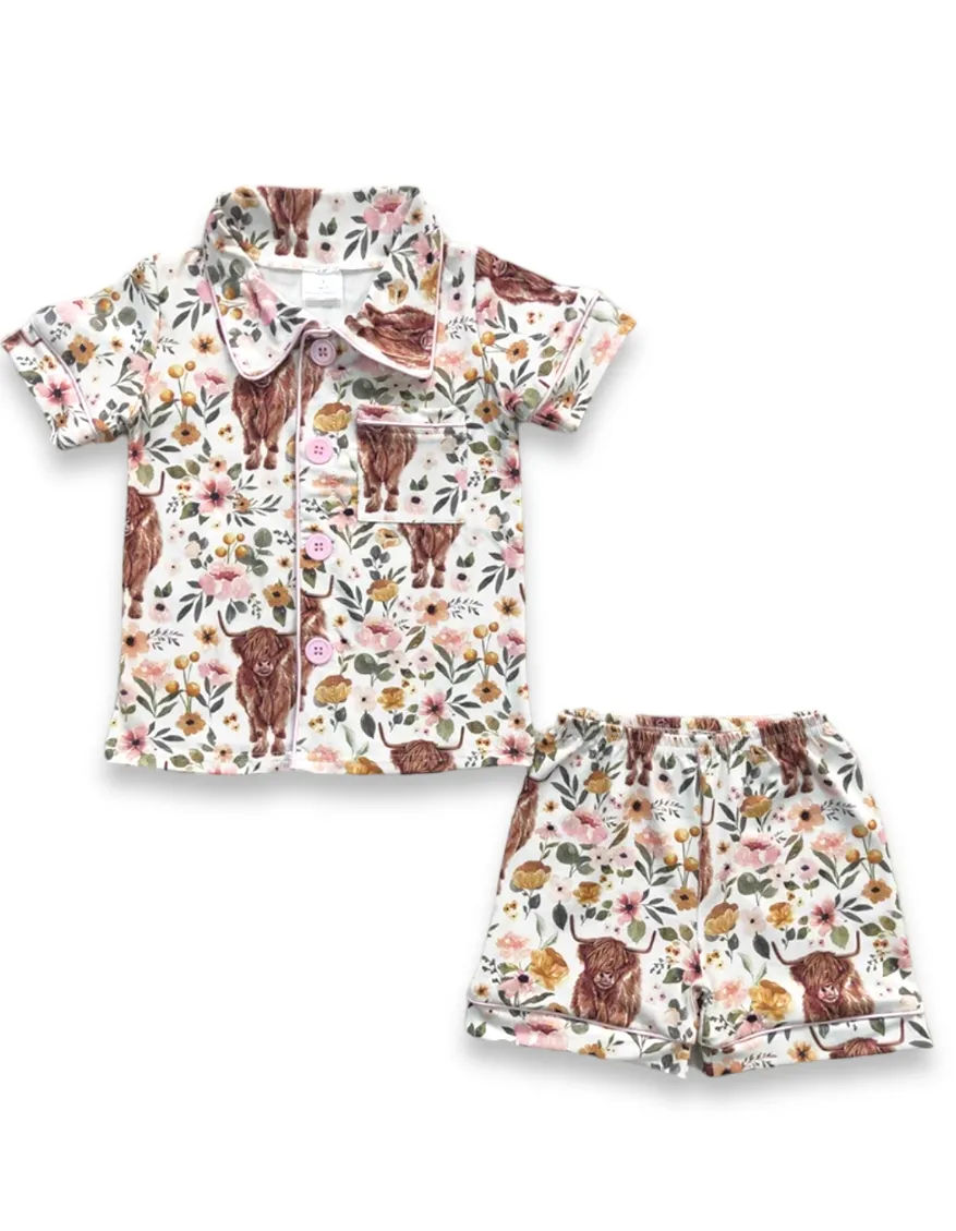 summer pajamas highland cow