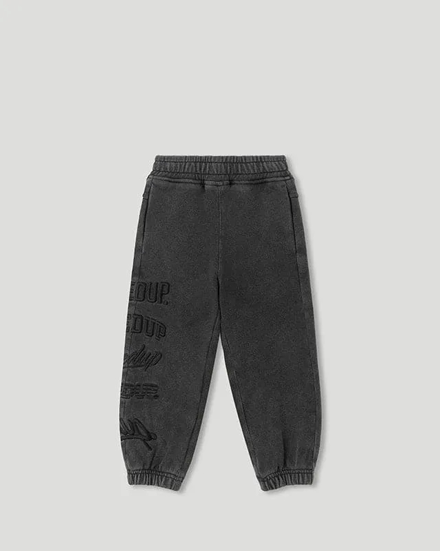 Team Logo Tracksuit Kids Vintage Washed Black