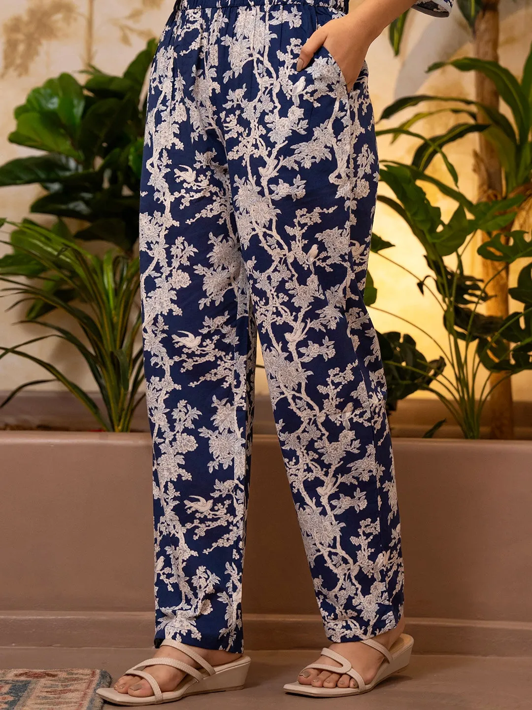 Tropical Indigo Petal Whisper Dori Tie Co-Ord Set