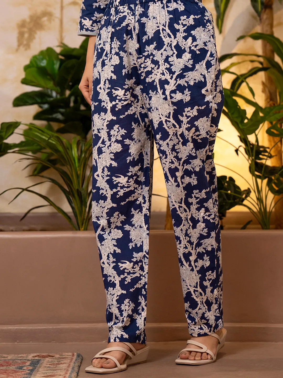 Tropical Indigo Petal Whisper Dori Tie Co-Ord Set