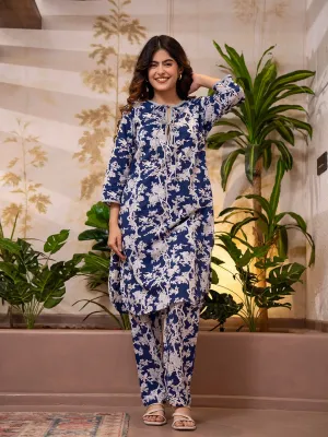 Tropical Indigo Petal Whisper Dori Tie Co-Ord Set