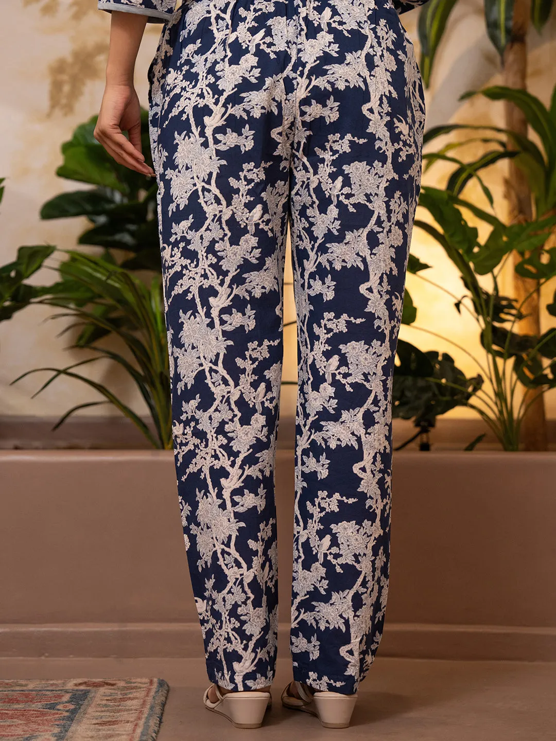 Tropical Indigo Petal Whisper Dori Tie Co-Ord Set