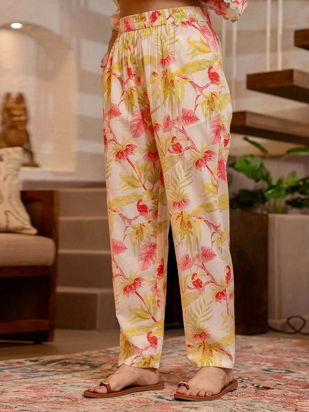 Tropical Pearl Garden Bloom Round Collar Co-Ord Set