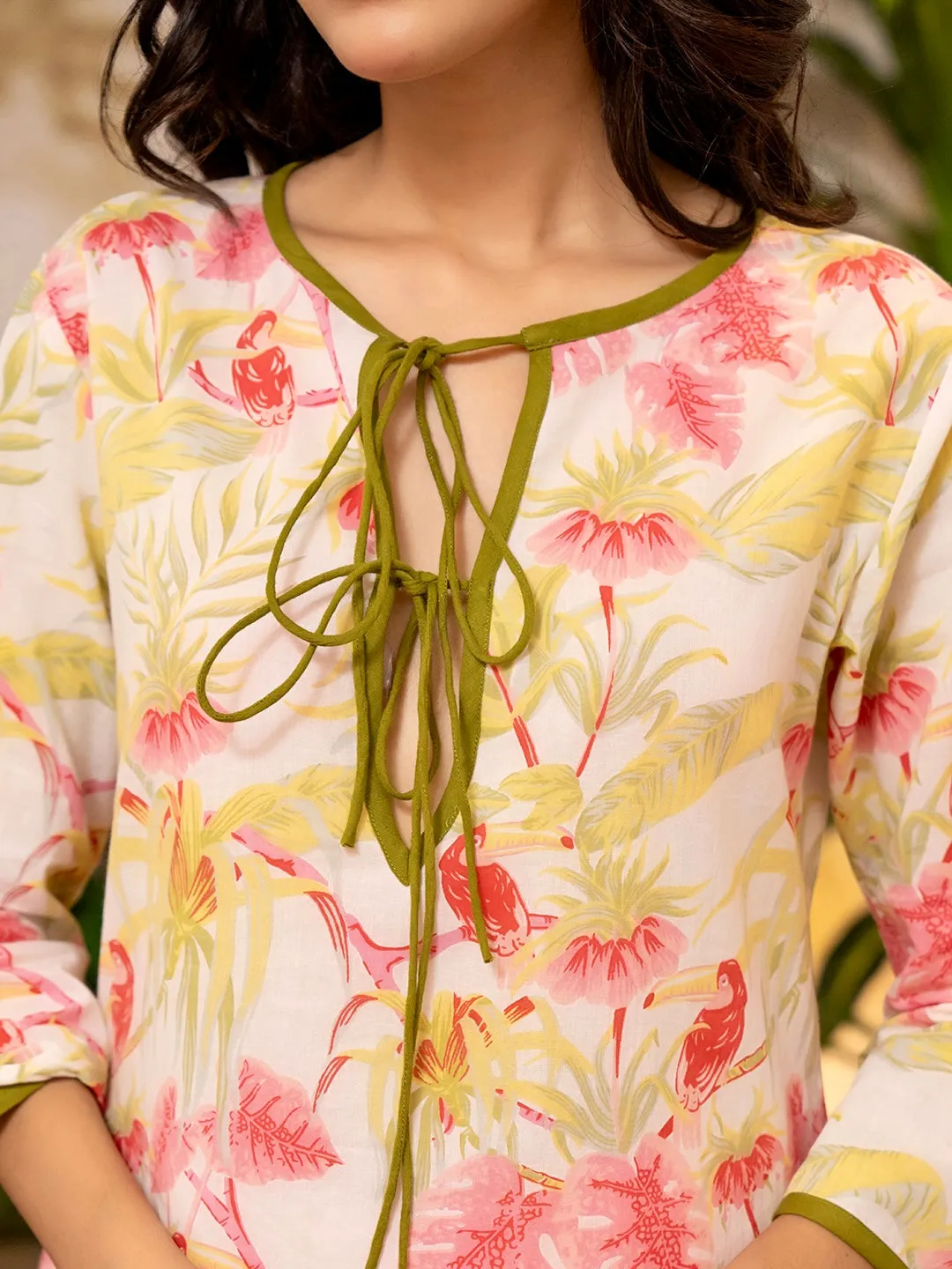 Tropical Vanilla Blossom Veil Dori Tie Co-Ord Set