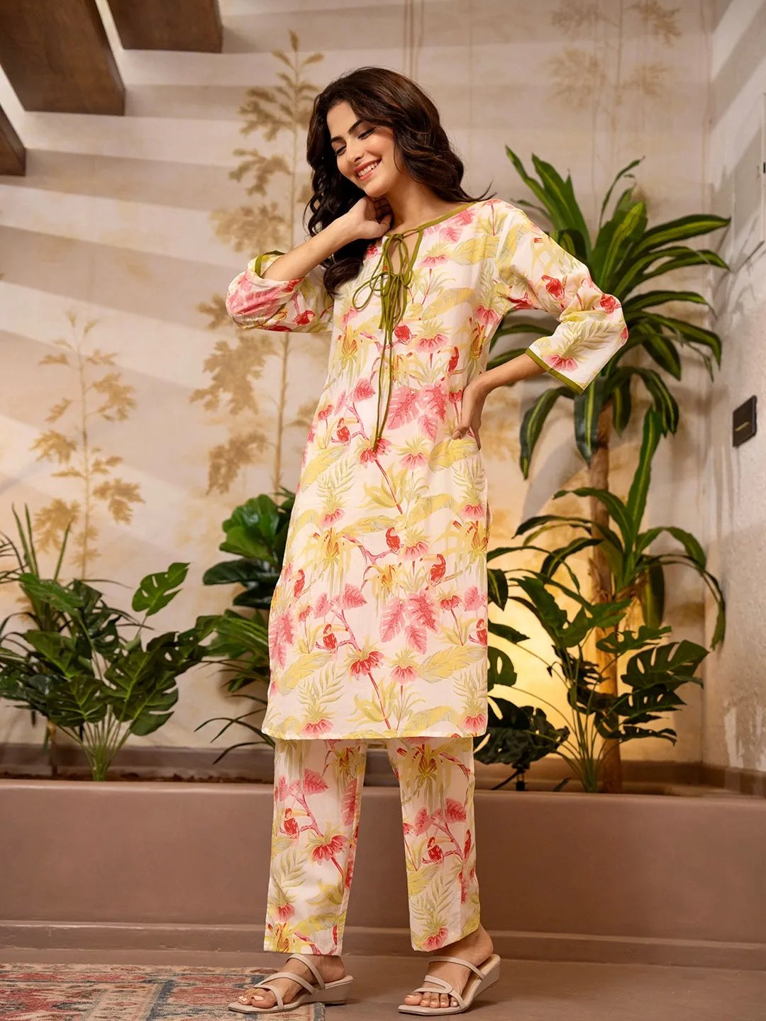 Tropical Vanilla Blossom Veil Dori Tie Co-Ord Set