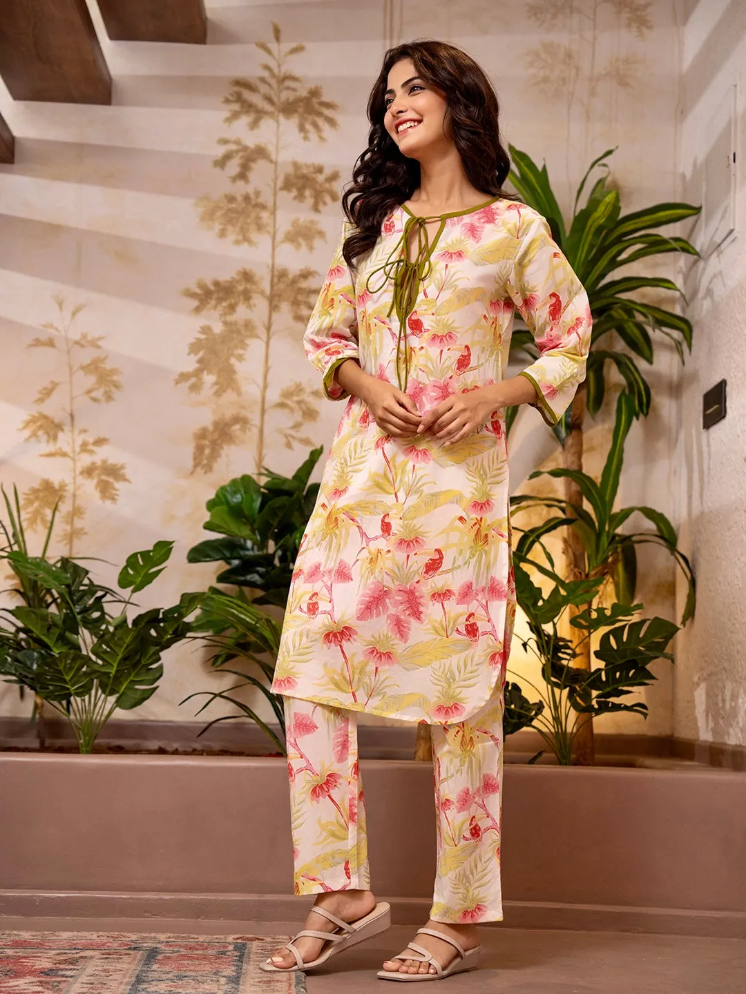 Tropical Vanilla Blossom Veil Dori Tie Co-Ord Set