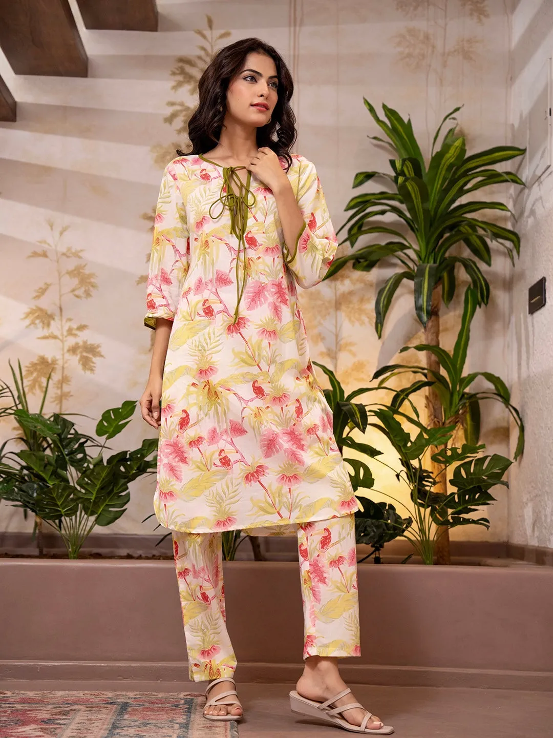 Tropical Vanilla Blossom Veil Dori Tie Co-Ord Set