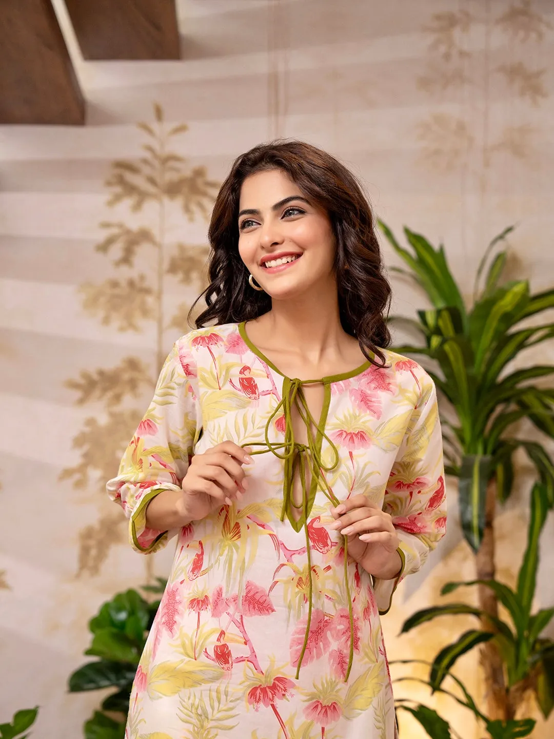 Tropical Vanilla Blossom Veil Dori Tie Co-Ord Set