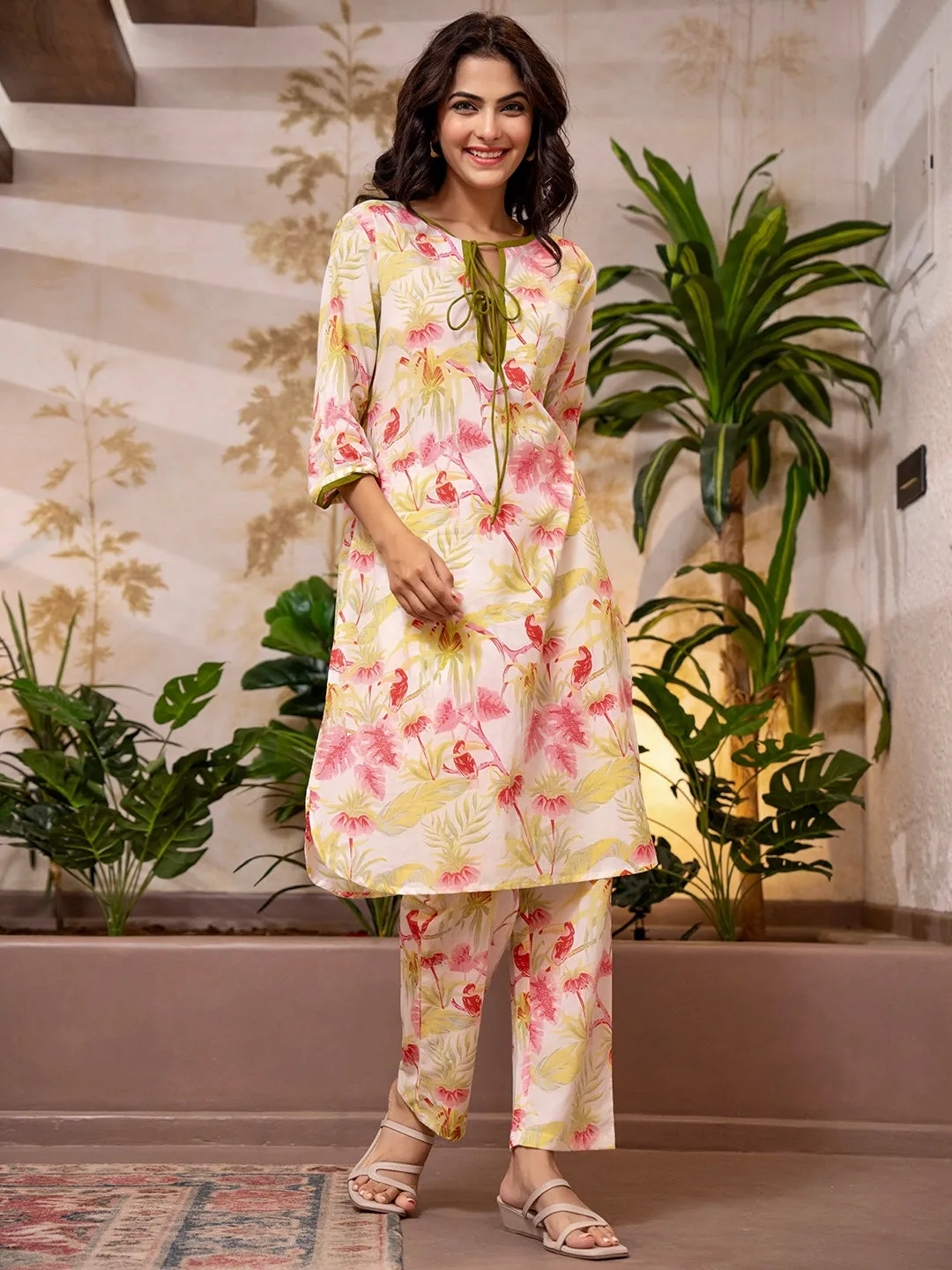 Tropical Vanilla Blossom Veil Dori Tie Co-Ord Set