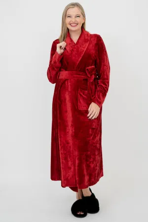 Velvet Robe, Burgundy, Bamboo
