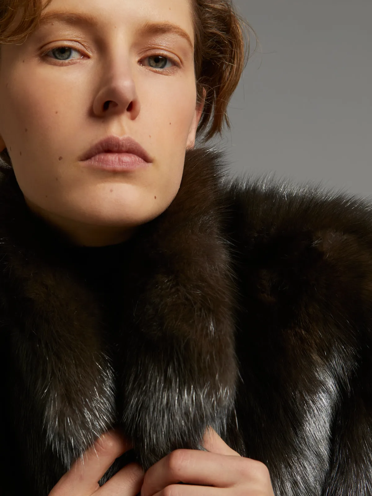 Veste courte à col tailleur en Zibeline Bargouzine