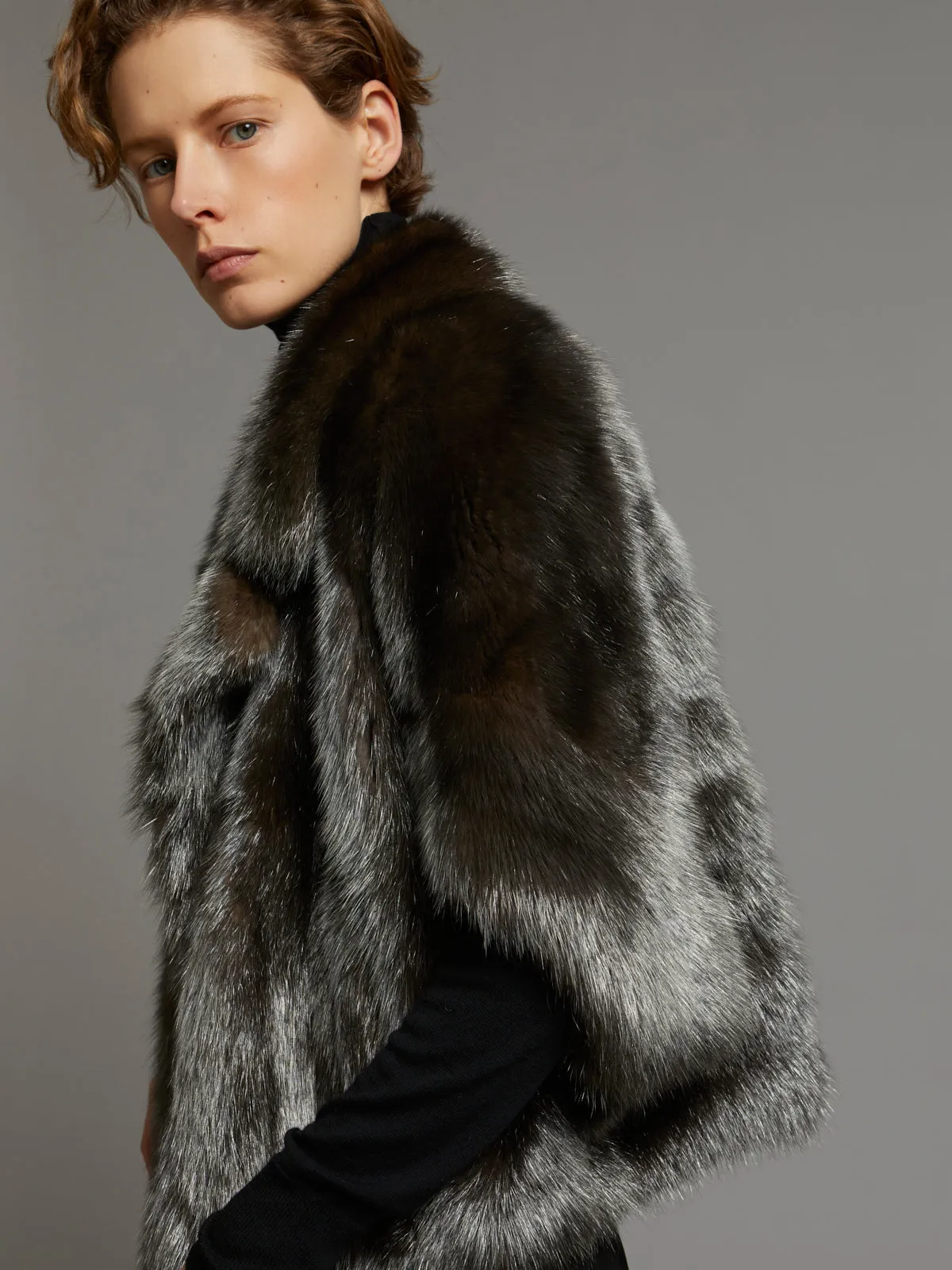 Veste courte à col tailleur en Zibeline Bargouzine