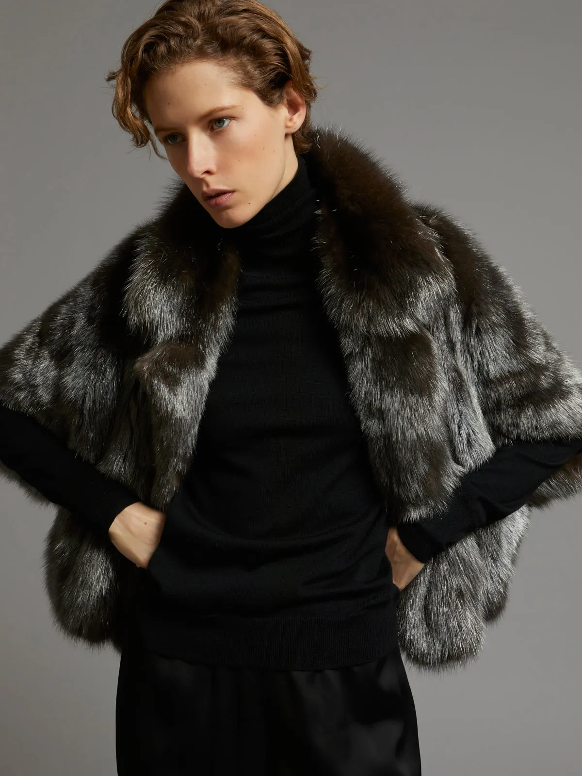 Veste courte à col tailleur en Zibeline Bargouzine