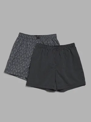 WES Lounge Black Cotton Boxers - Pack of 2