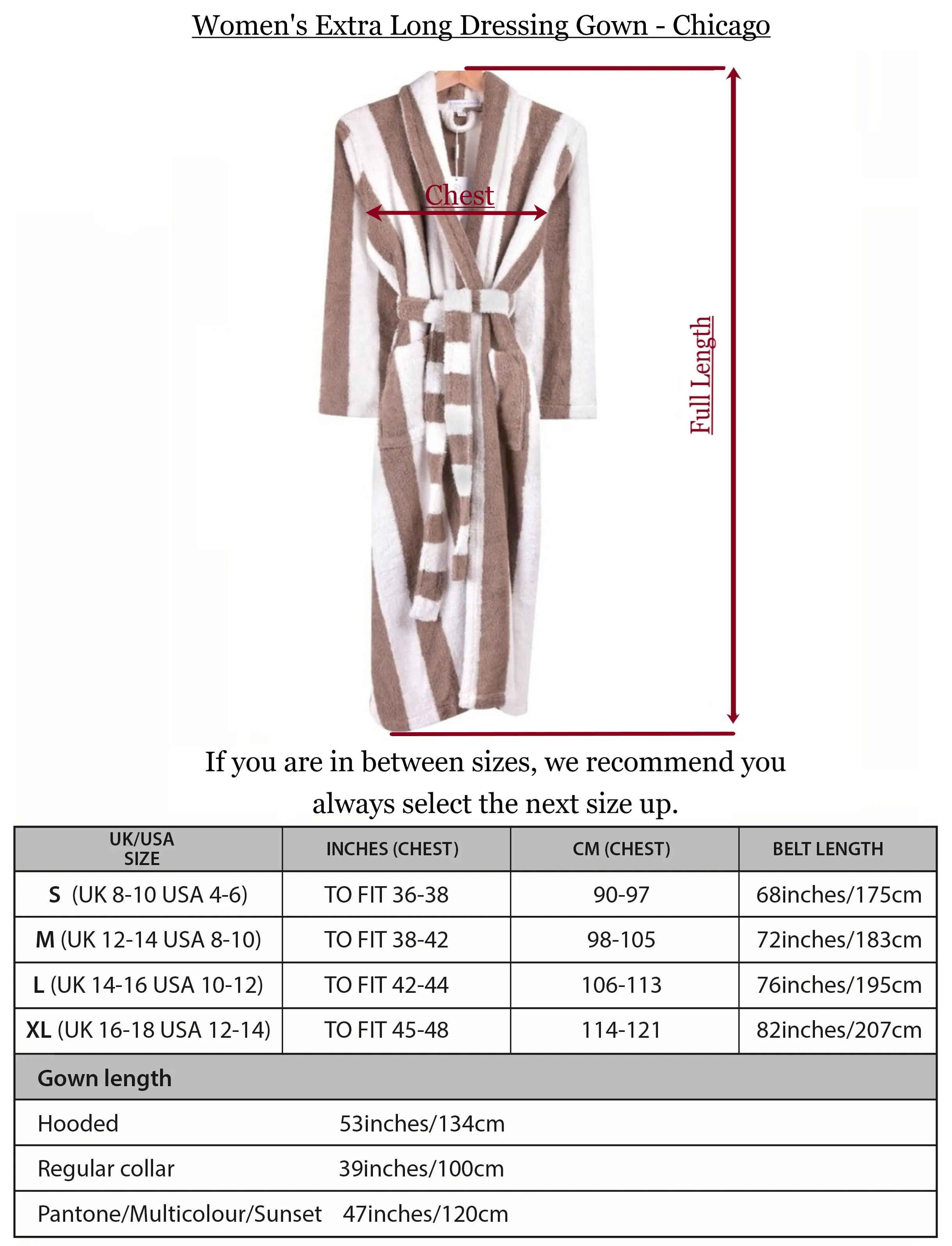 Women's Extra Long Dressing Gown - Chicago
