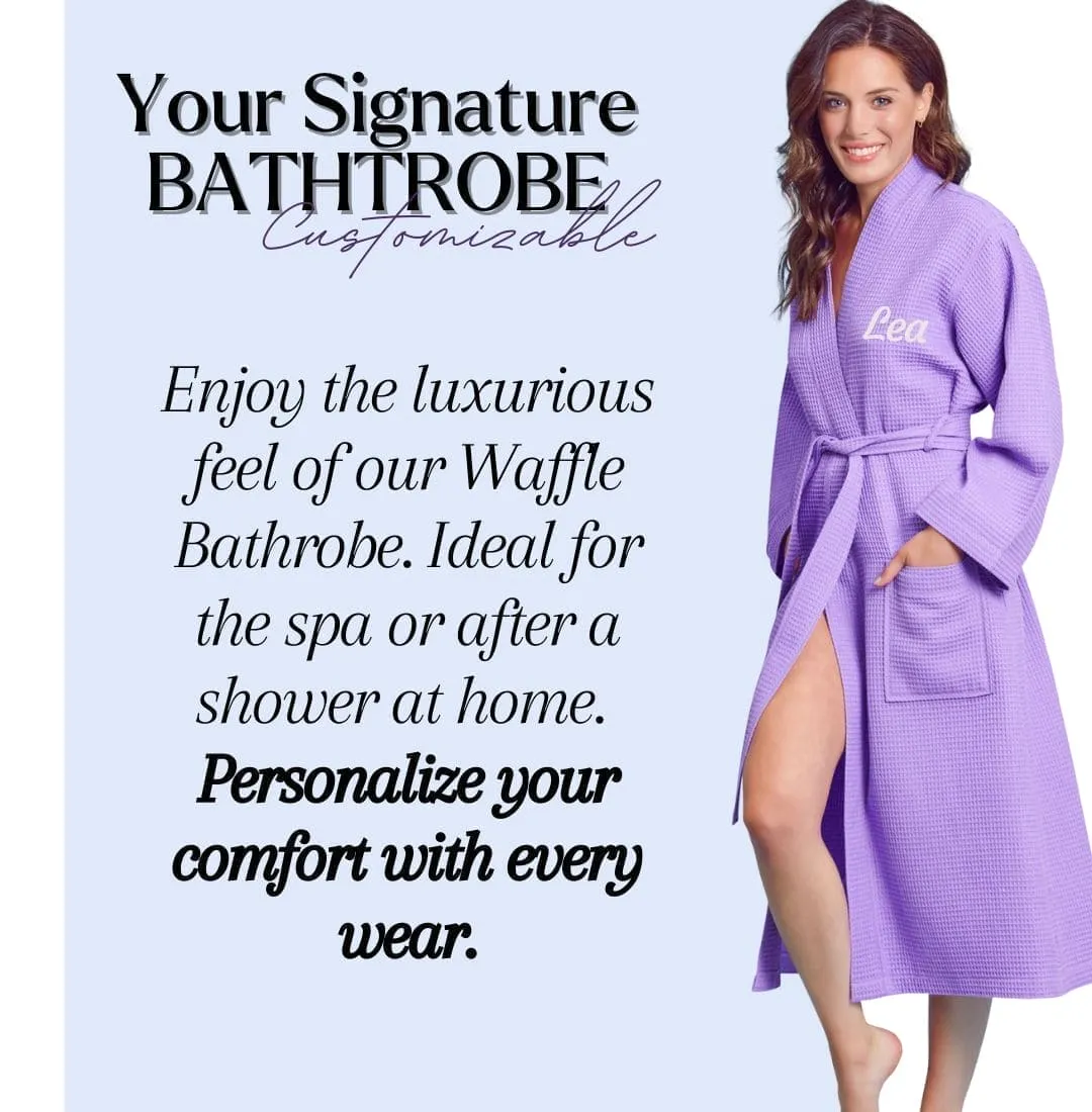 Women's Long Cotton Turkish Waffle Bathrobe, Kimono Style, Comfortable & Luxurious Fabric (Lavender)
