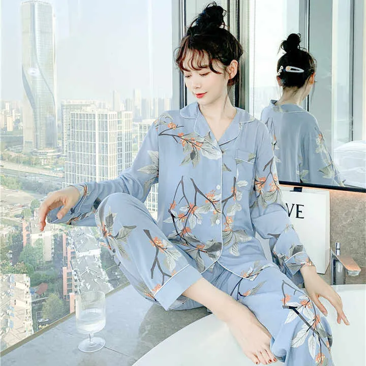 Women's Sleepwear Set Spring Fall -طقم ملابس نوم نسائية