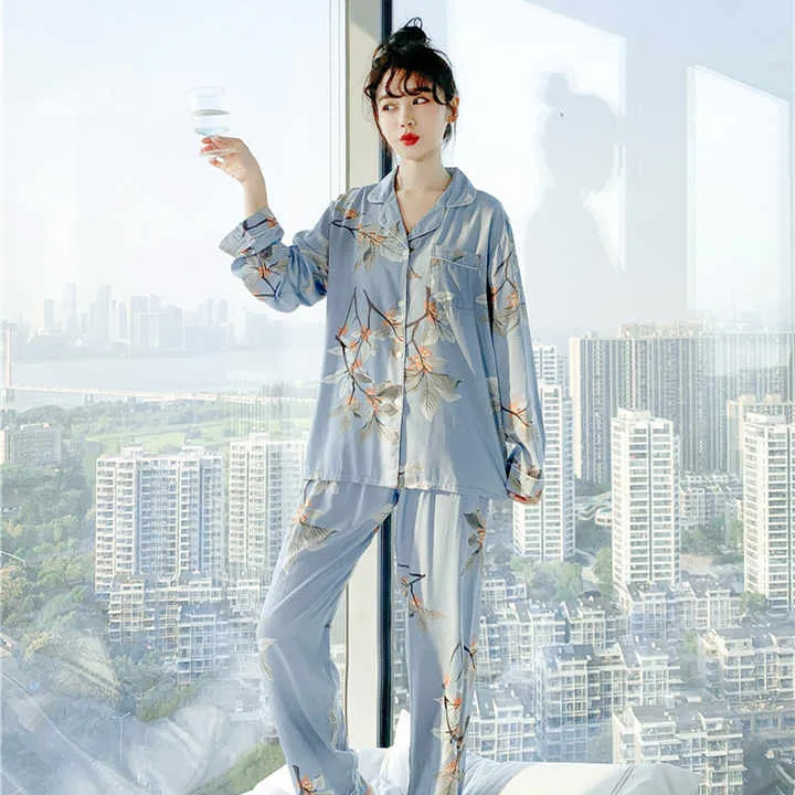 Women's Sleepwear Set Spring Fall -طقم ملابس نوم نسائية