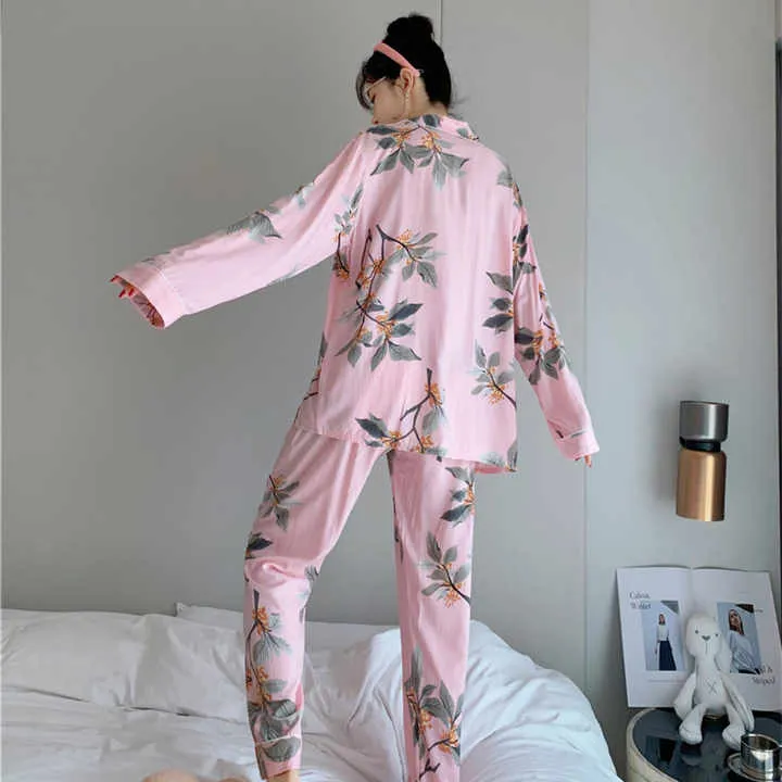Women's Sleepwear Set Spring Fall -طقم ملابس نوم نسائية