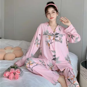 Women's Sleepwear Set Spring Fall -طقم ملابس نوم نسائية