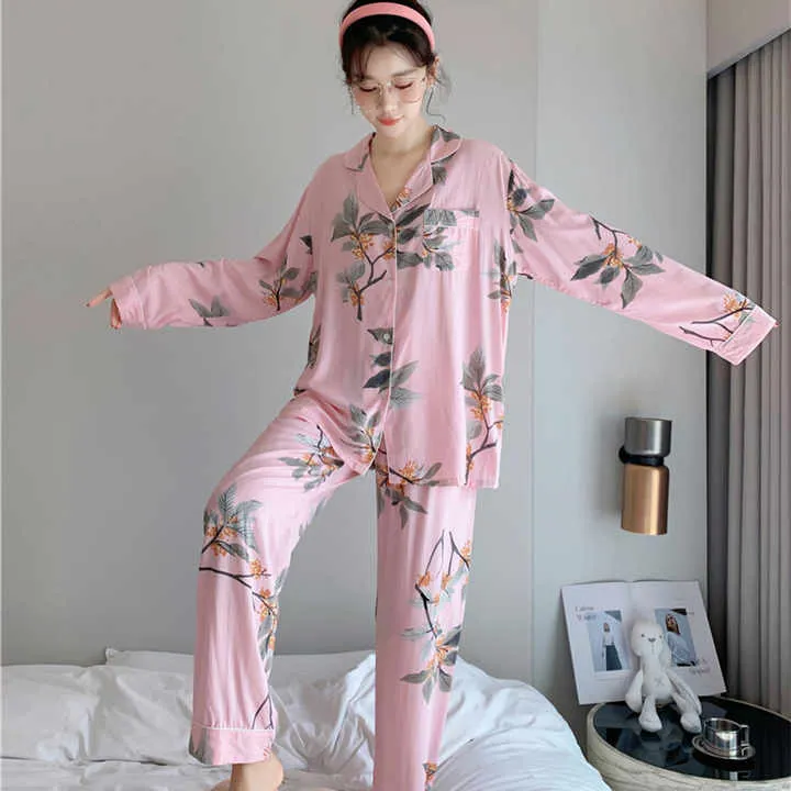 Women's Sleepwear Set Spring Fall -طقم ملابس نوم نسائية
