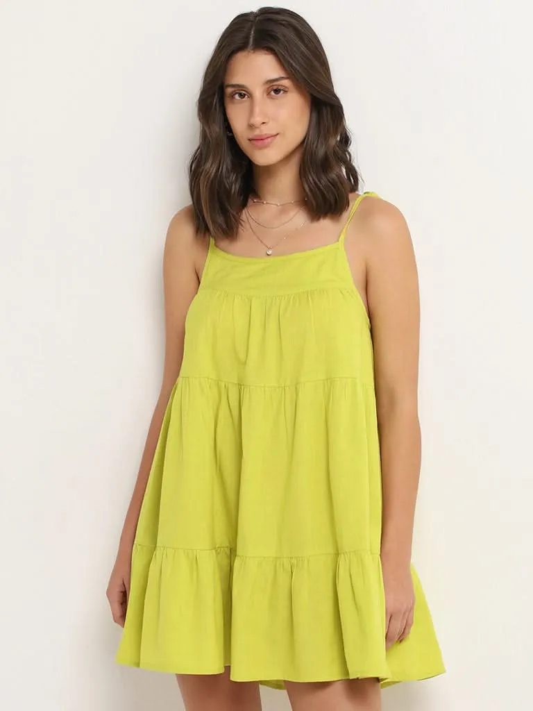 Wunderlove Lime Cotton Beach Dress